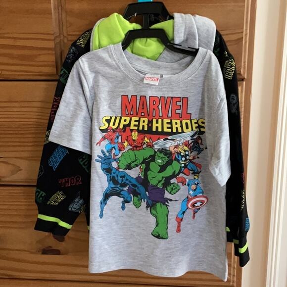 Marvel Kids' Hoodie Black Grey Jacket and Tee Set sizes 4 NWT - Picture 5 of 5